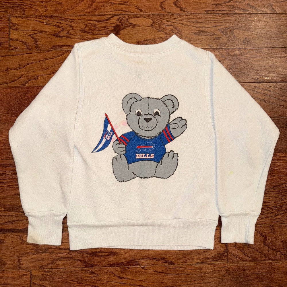 Vintage 90s  NFL Buffalo Bills Bear Sweatshirt Kids 5/6